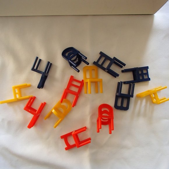 Dollhouse Mini 13 Plastic Chairs Nursery Room Child Size Red Blue Yellow… - Picture 5 of 16